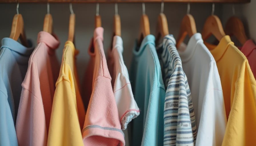 Family clothing evolution showing new to well-used items with notes