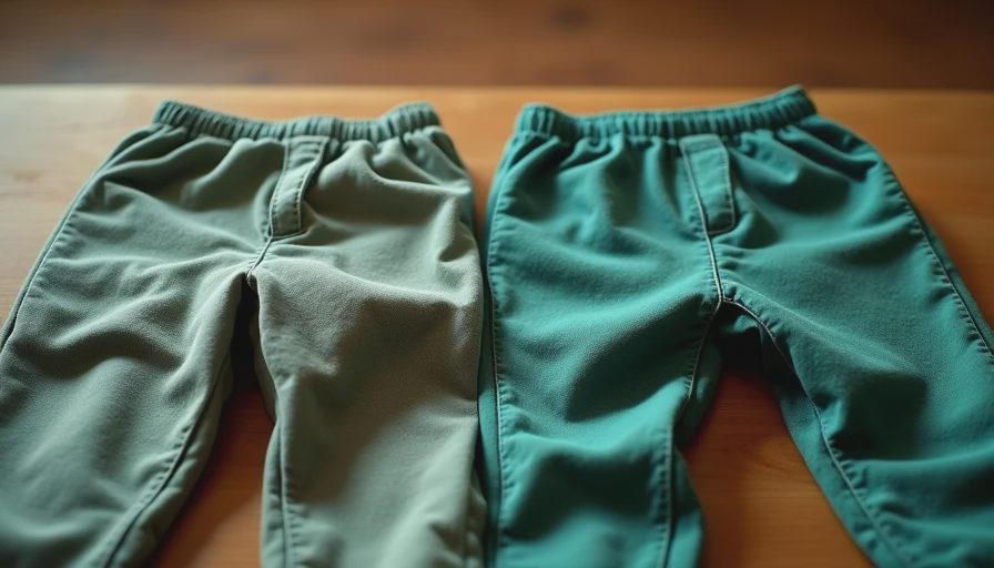 Comparison of pants after slide test showing good vs poor durability