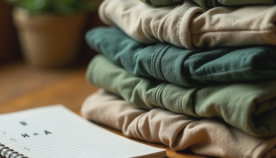 Tagged children's clothes in hand-me-down system from oldest to youngest
