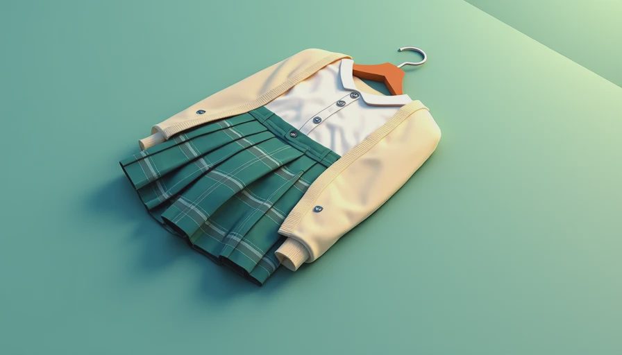 Illustration for school girl outfit